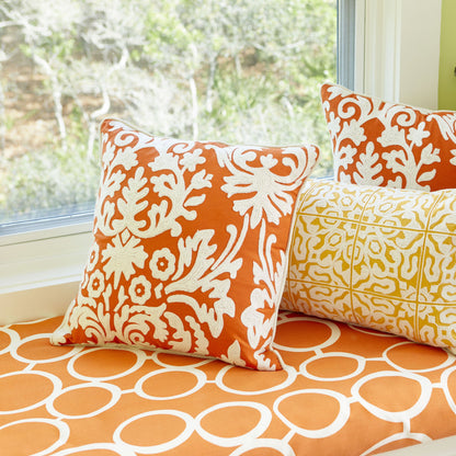 Kent Pillow Cover by Cyan Design in orange. Made from cotton in a transitional style.