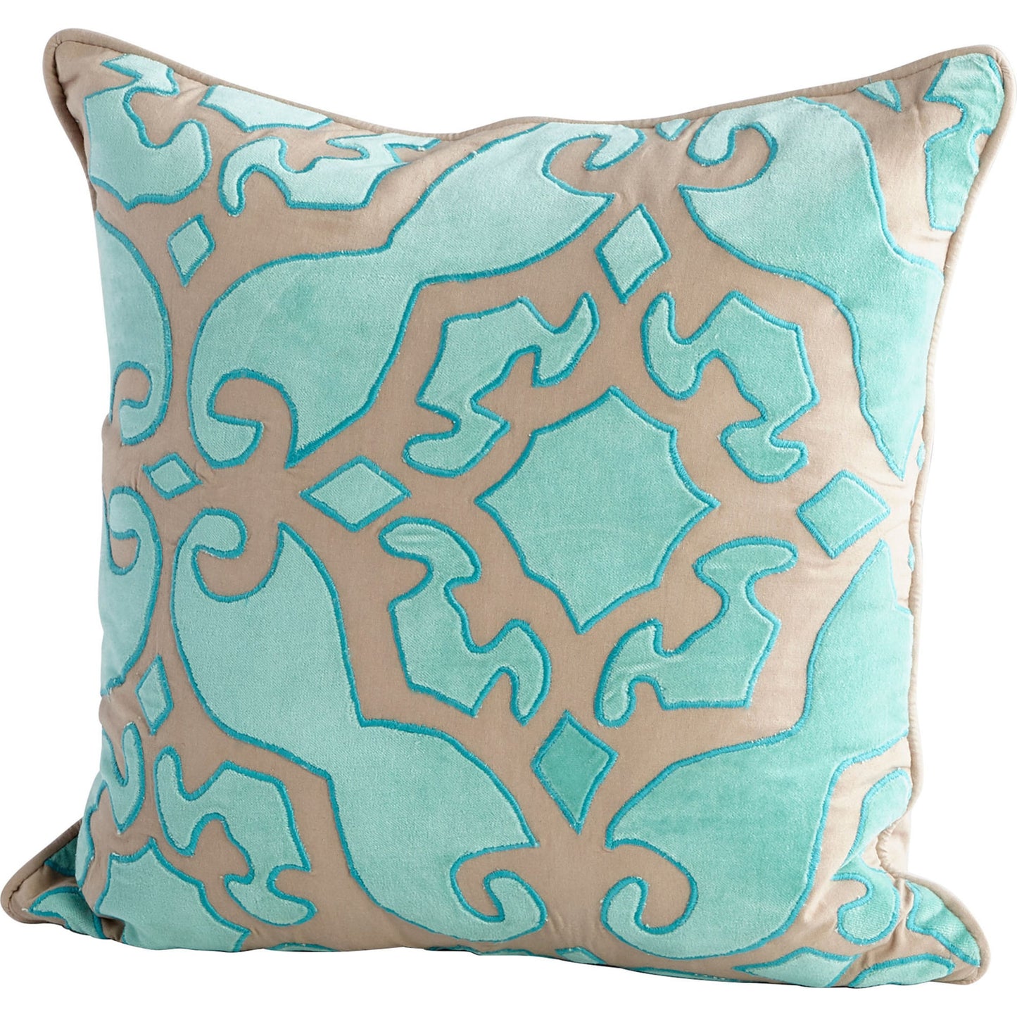 001 SR-745493 | Primary Silo | Nina Pillow Cover by Cyan Design in turquoise. Made from cotton velvet in a transitional style.