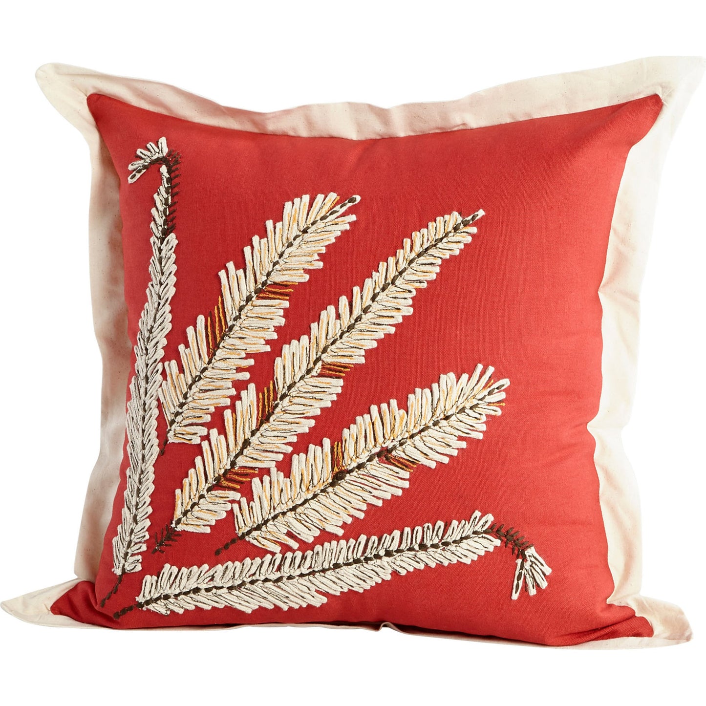001 SR-745505 | Primary Silo | Plume Pillow Cover by Cyan Design in red, white. Made from cotton in a eclectic & global style.