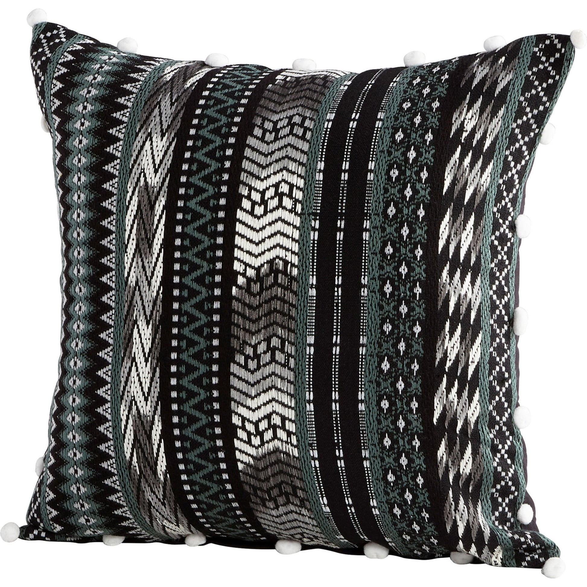 Azur Pillow Cover by Cyan Design in green, black. Made from cotton, polyester in a eclectic & global style.