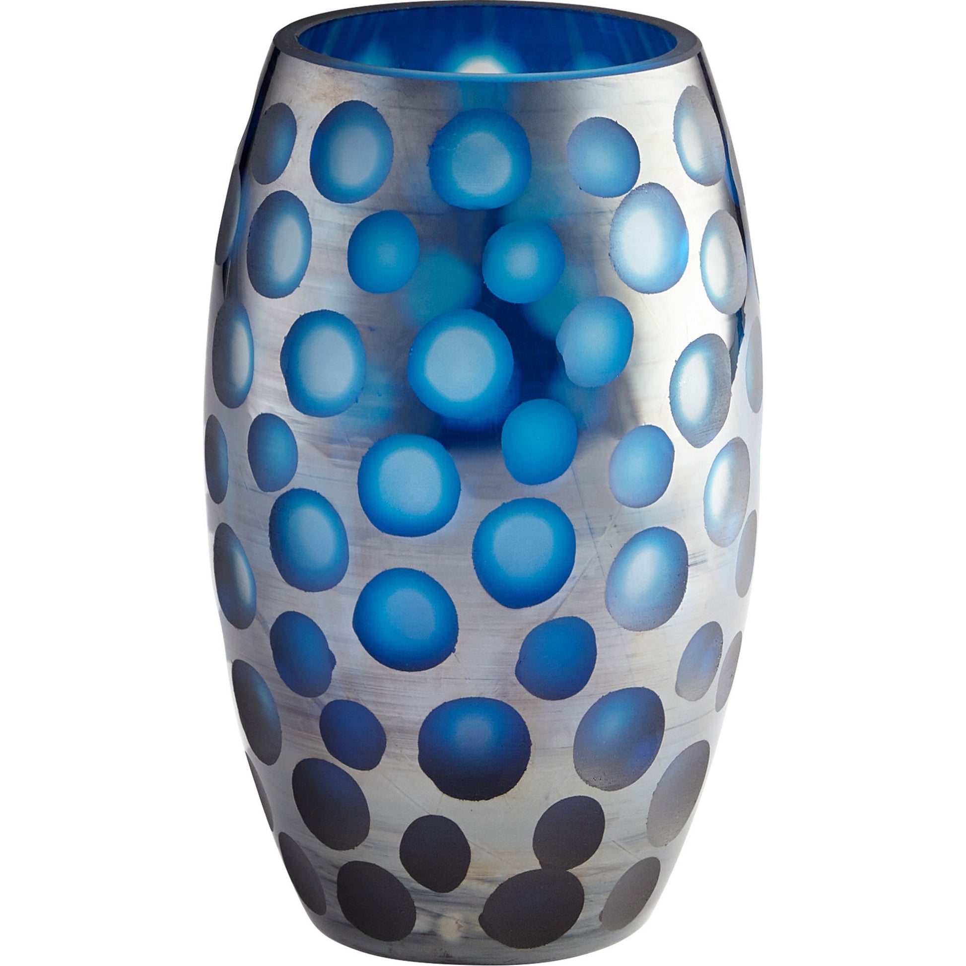 Quest Vase by Cyan Design in blue. Made from glass in a modern style.