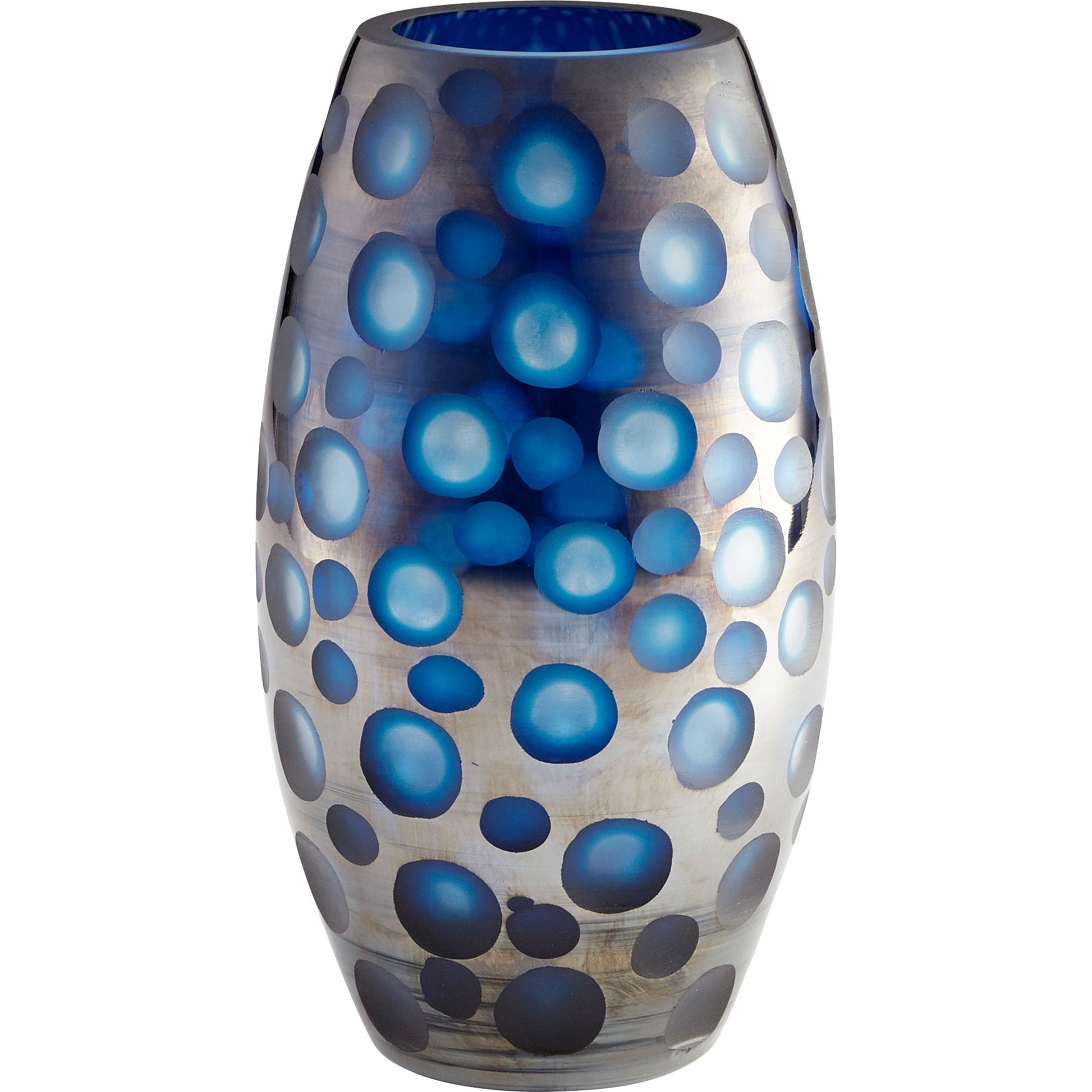 Quest Vase by Cyan Design in blue. Made from glass in a modern style.