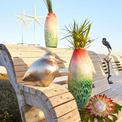 Macaw Vase by Cyan Design in red, green. Made from glass in a modern style.