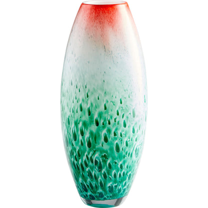 Macaw Vase by Cyan Design in red, green. Made from glass in a modern style.