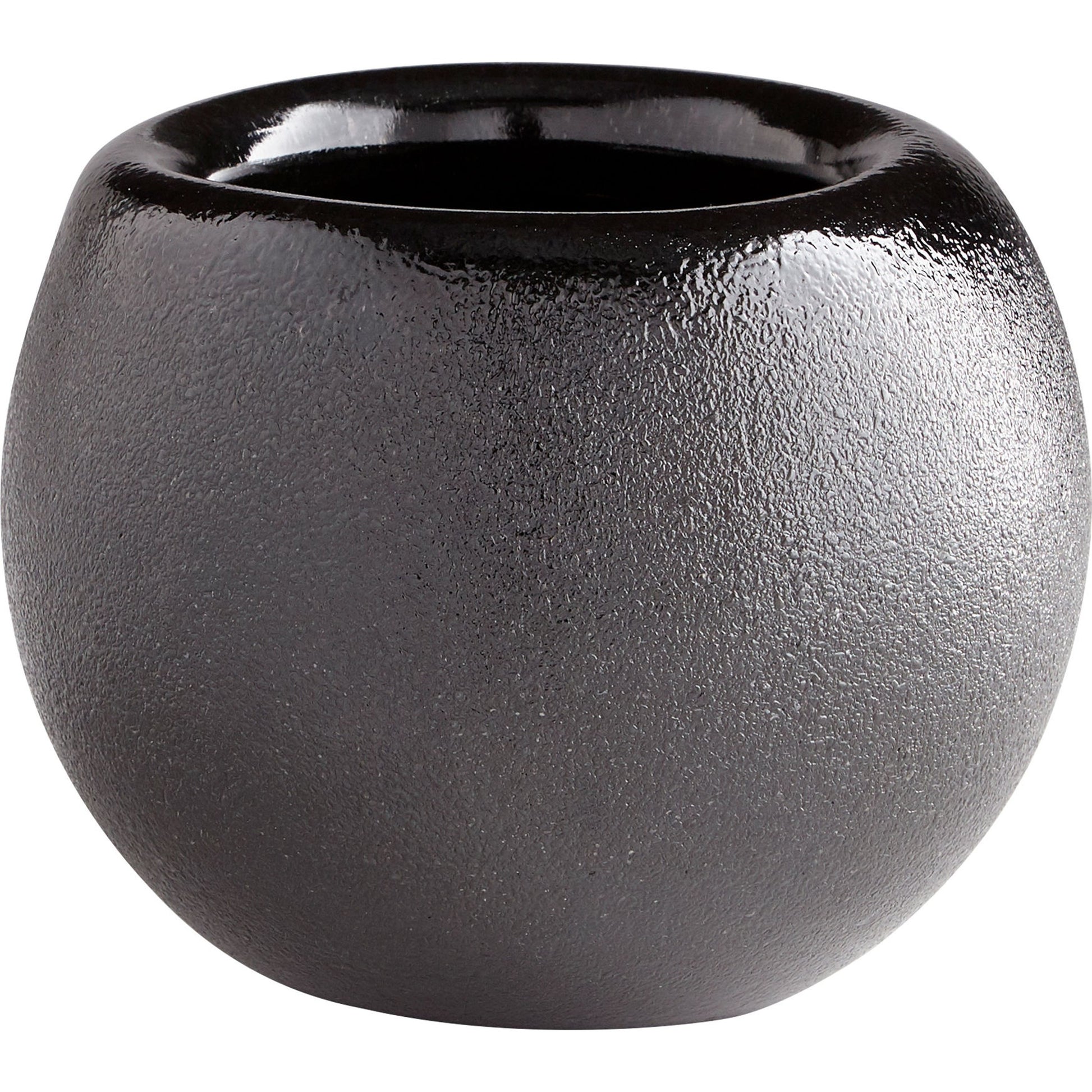 Round Hylidea Vase by Cyan Design in black. Made from glass in a modern style.