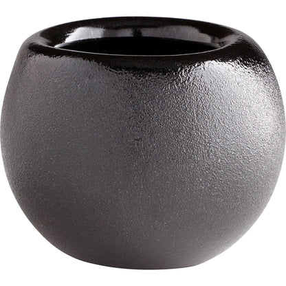 Round Hylidea Vase by Cyan Design in black. Made from glass in a modern style.