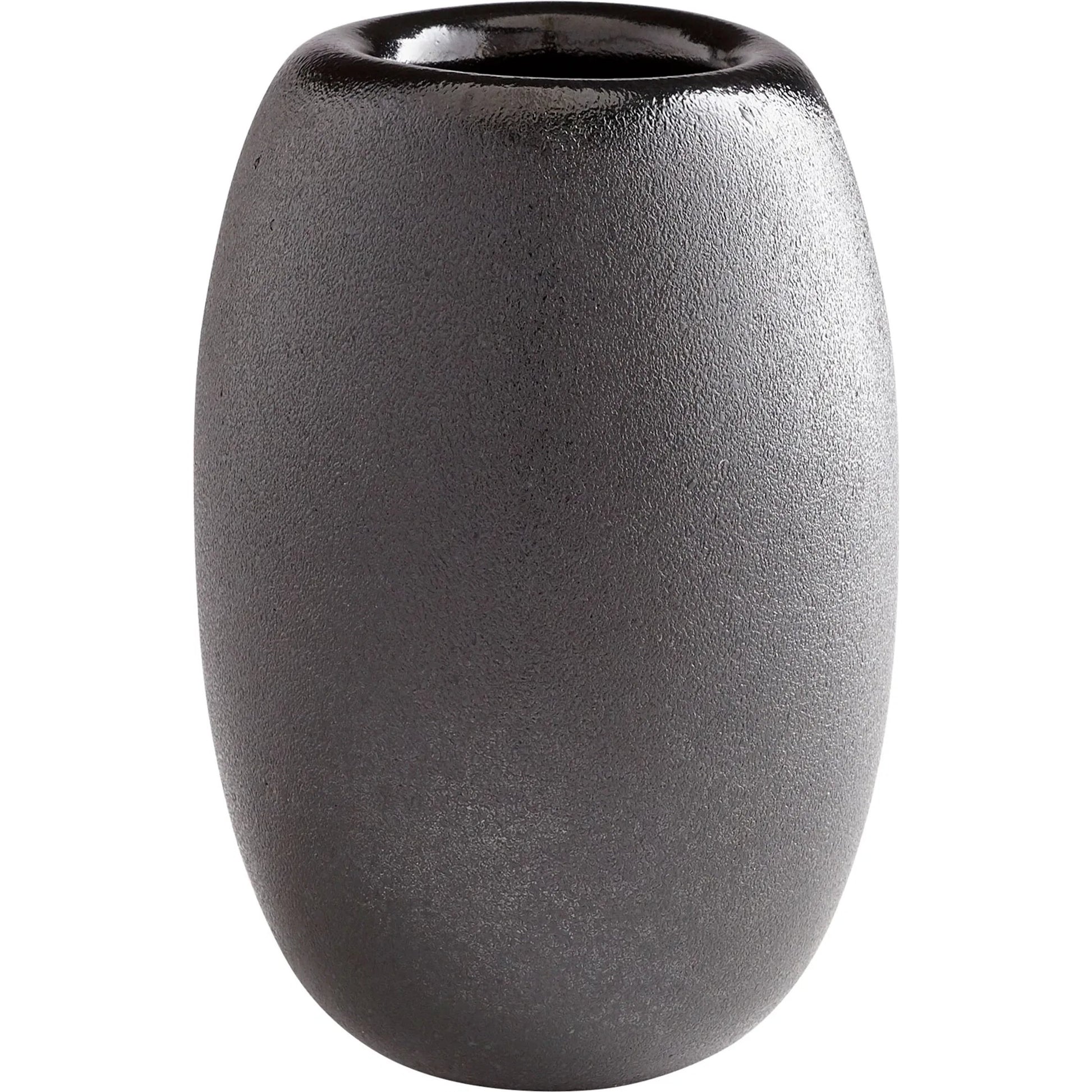 Round Hylidea Vase by Cyan Design in black. Made from glass in a modern style.