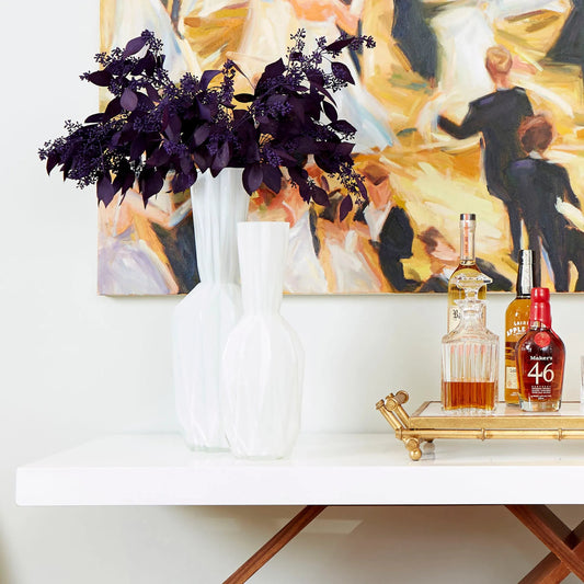 Infinity Origami Vase by Cyan Design in white. Made from glass in a modern style.