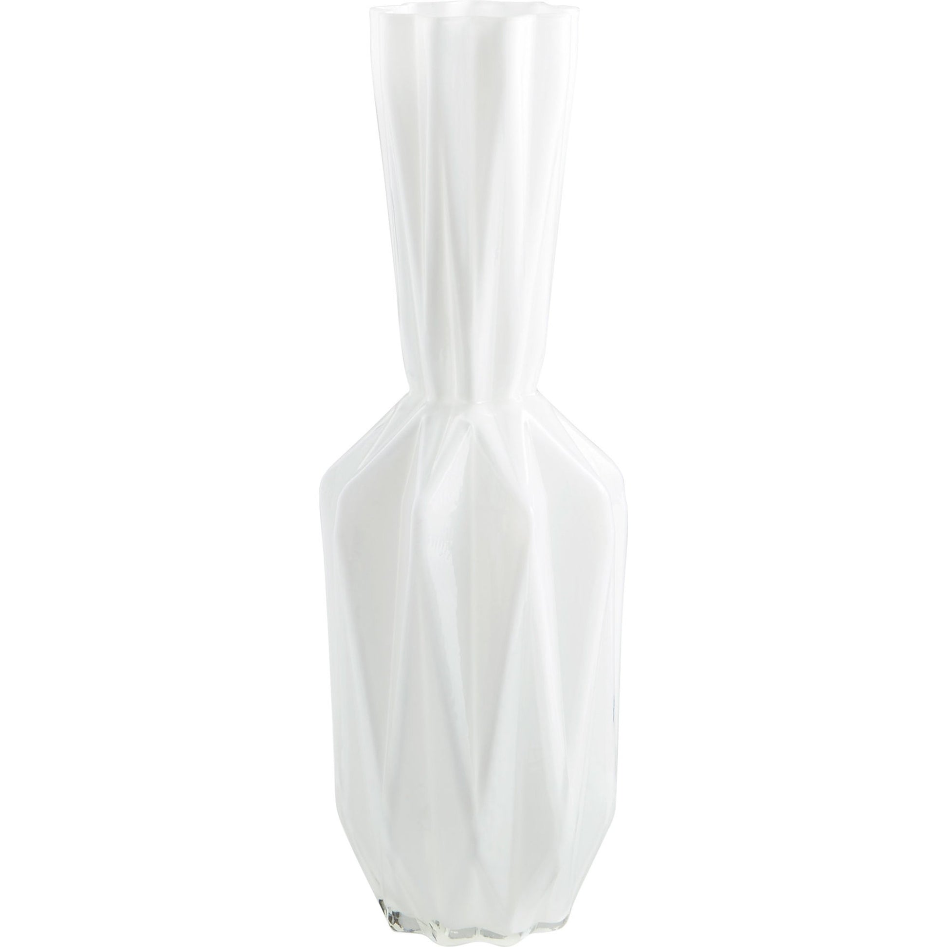 Infinity Origami Vase by Cyan Design in white. Made from glass in a modern style.