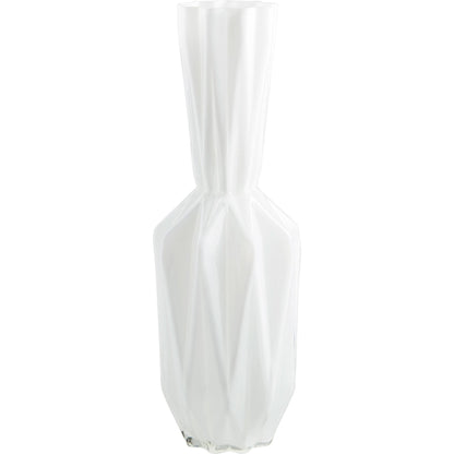 Infinity Origami Vase by Cyan Design in white. Made from glass in a modern style.