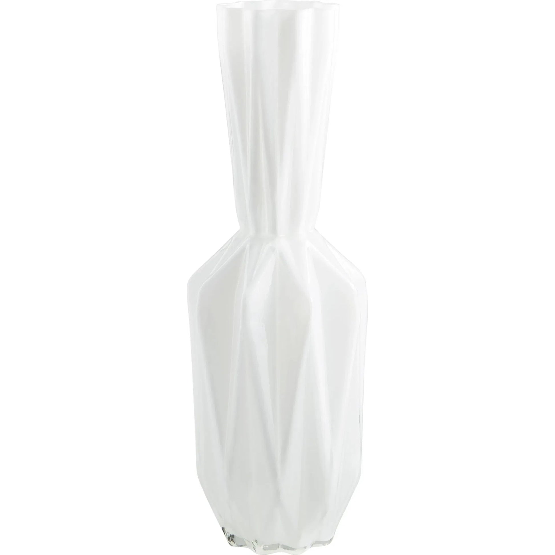 Infinity Origami Vase by Cyan Design in white. Made from glass in a modern style.