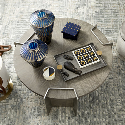 Toreen Vase by Cyan Design in blue. Made from glass in a modern style.