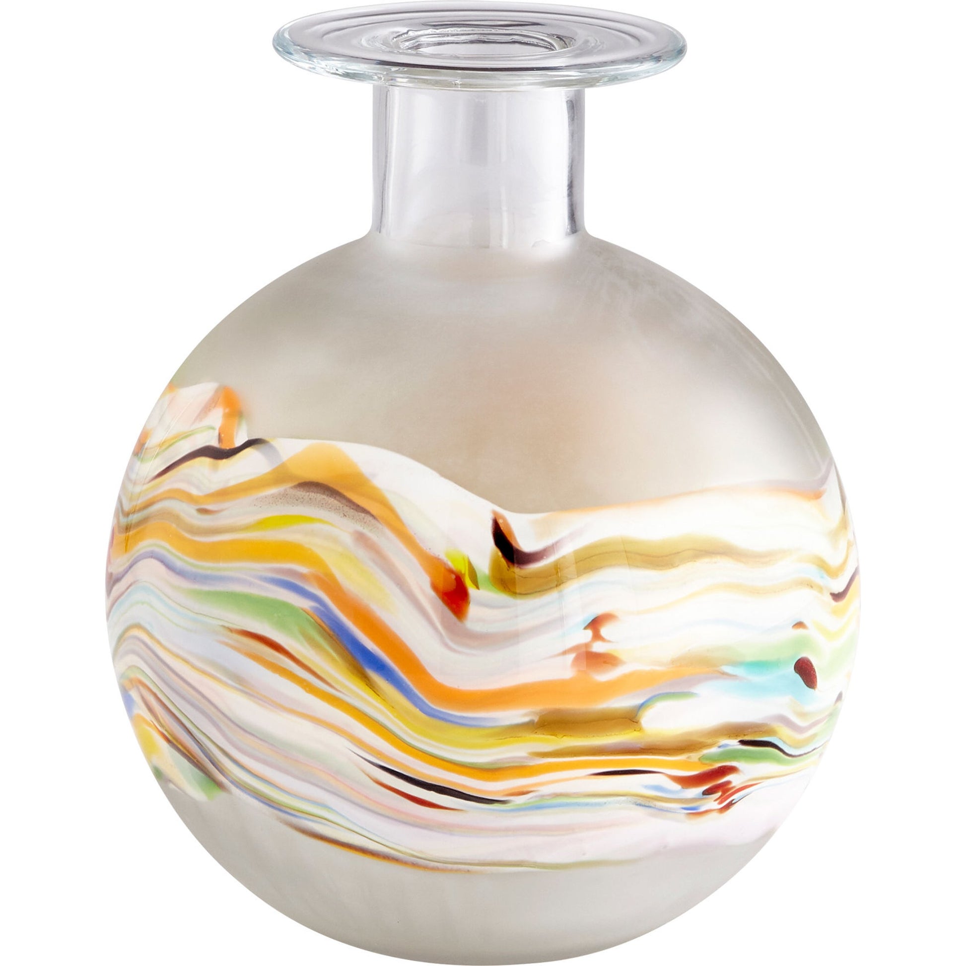 Kimbie Glass Vase by Cyan Design in multi colored. Made from glass in a modern style.