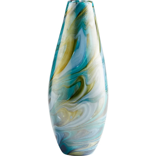 Chalcedony Vase by Cyan Design in multi colored blue. Made from glass in a modern style.