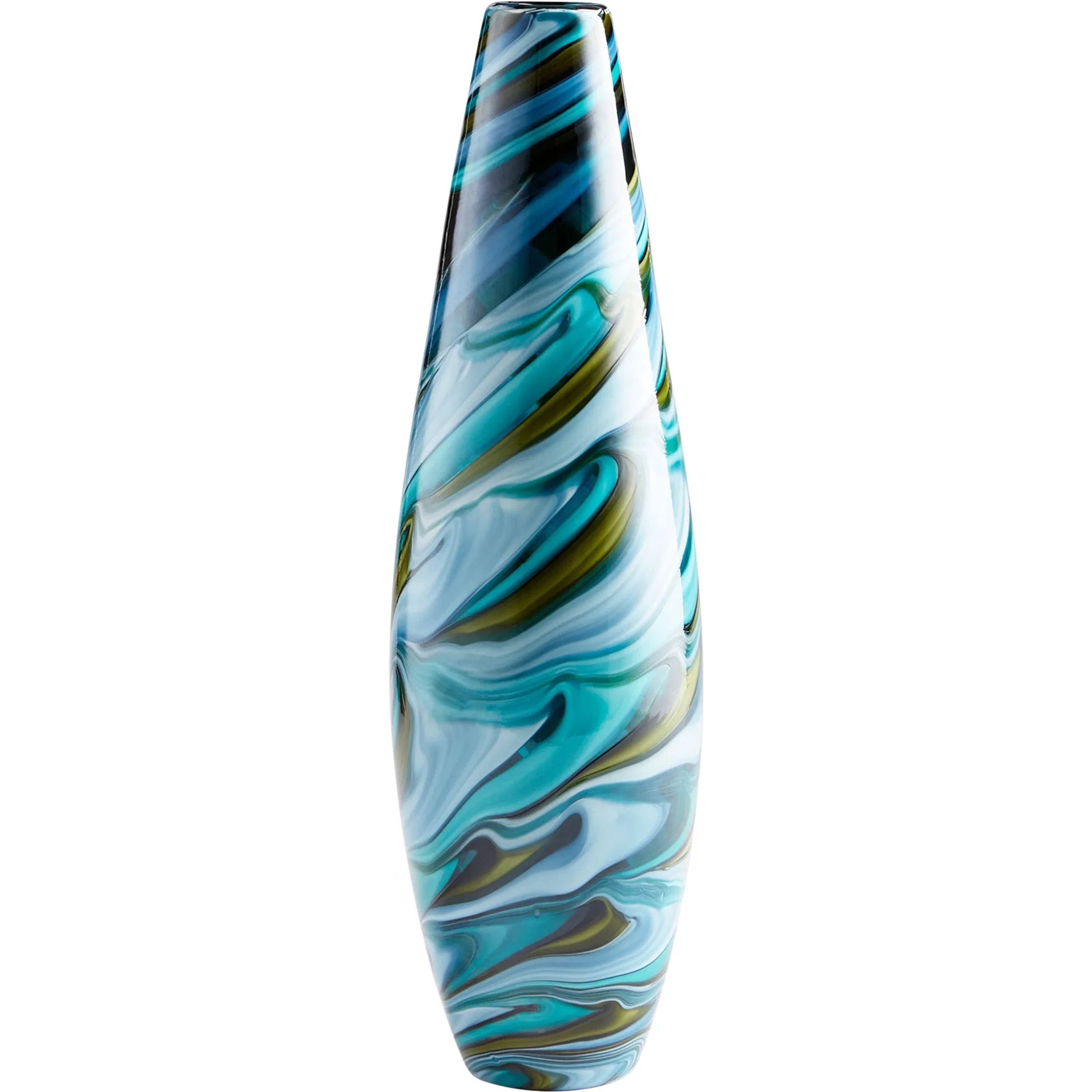 Chalcedony Vase by Cyan Design in multi colored blue. Made from glass in a modern style.
