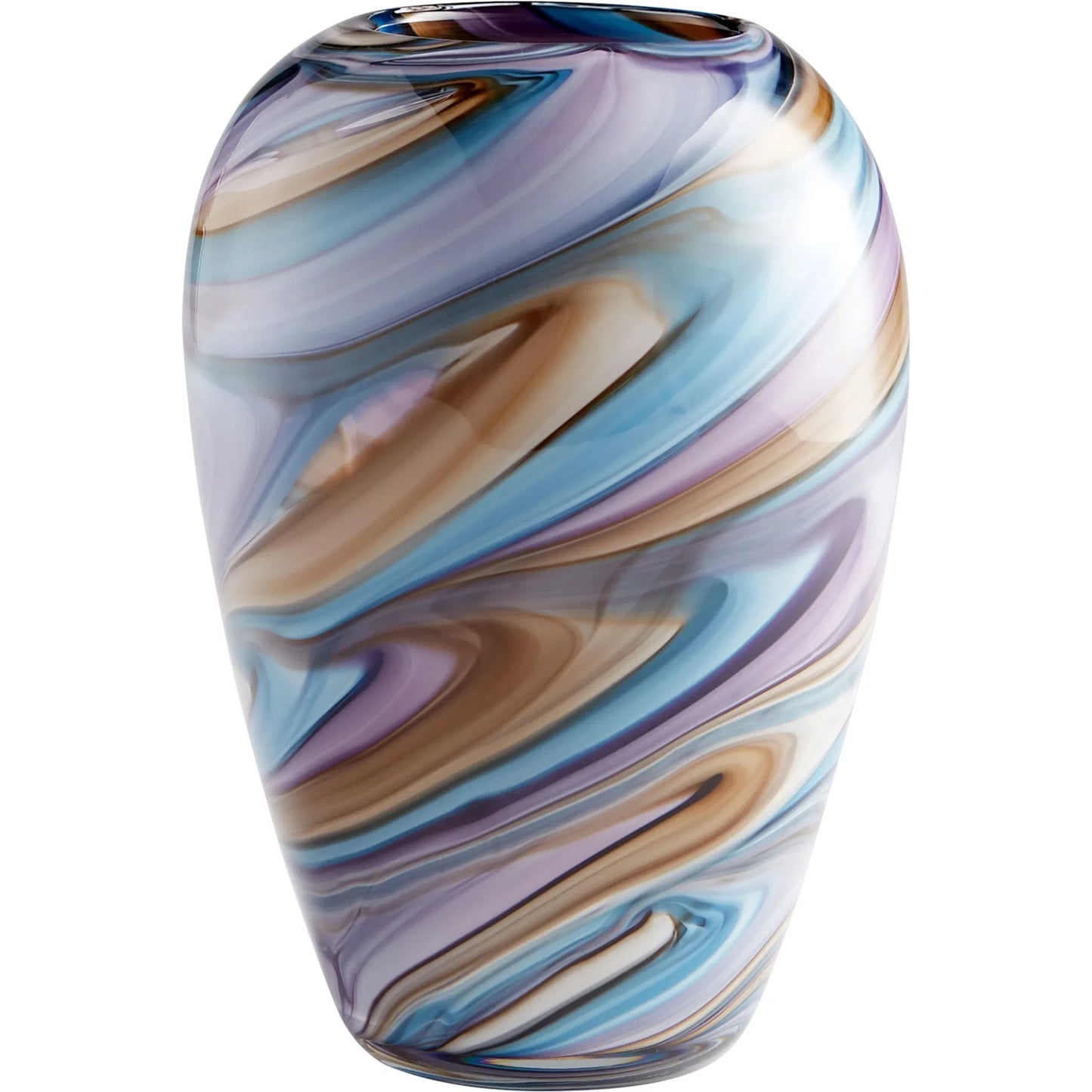 001 S-254747 | Primary Silo | Borealis Vase by Cyan Design in sky blue cafe swirl. Made from glass in a modern style.