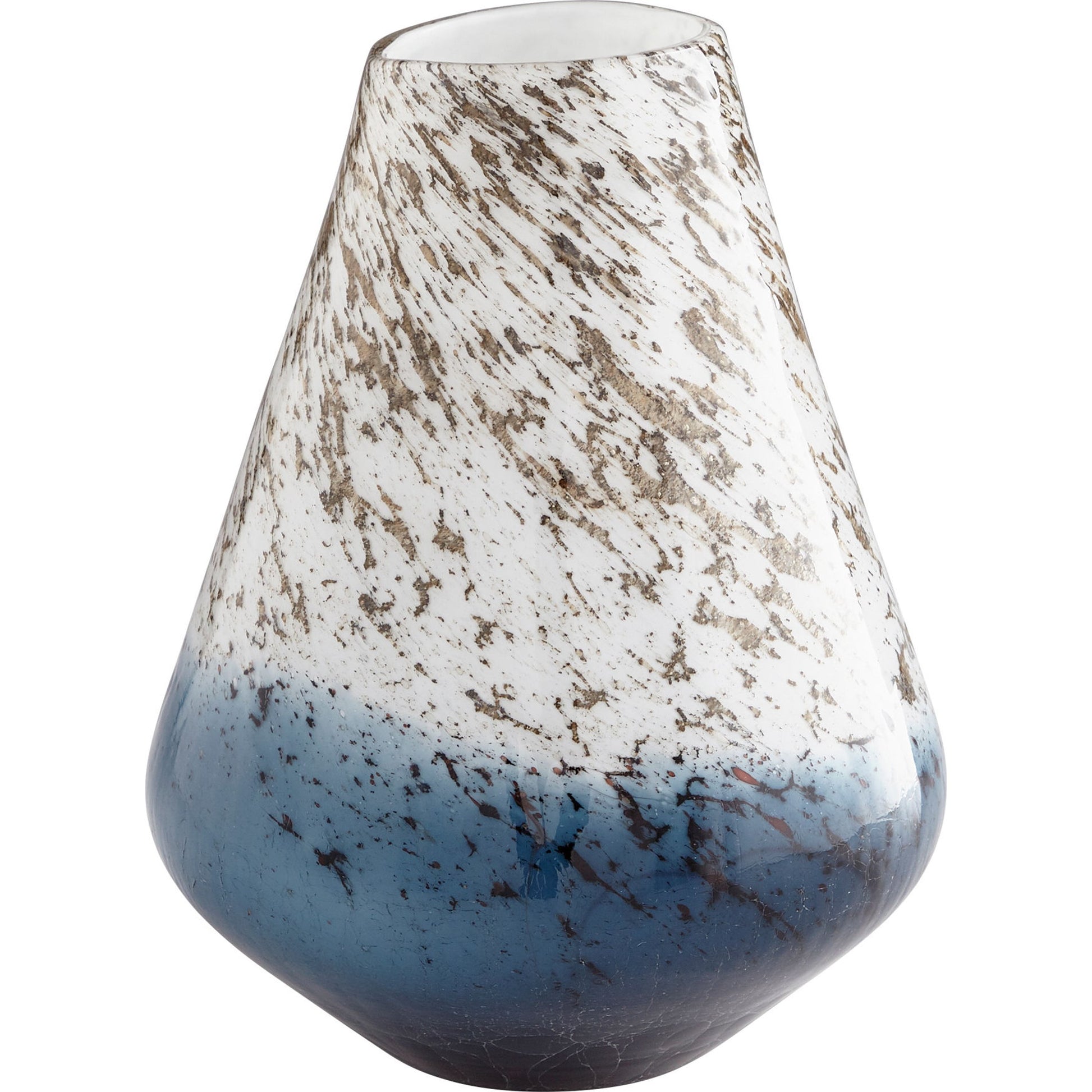 Orage Vase by Cyan Design in blue, white. Made from glass in a modern style.