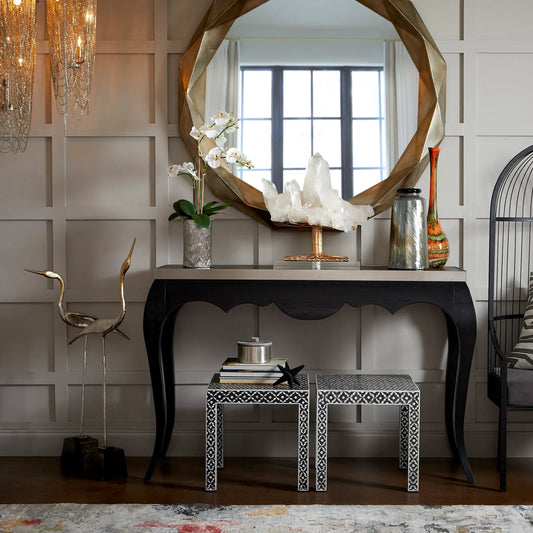 Sweet Harbor Mirror by Cyan Design in silver. Made from iron, mirrored glass in a modern style.