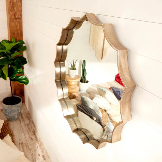 Luz Mirror by Cyan Design in silver. Made from iron, mirrored glass in a modern style.