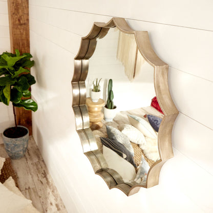 Luz Mirror by Cyan Design in silver. Made from iron, mirrored glass in a modern style.