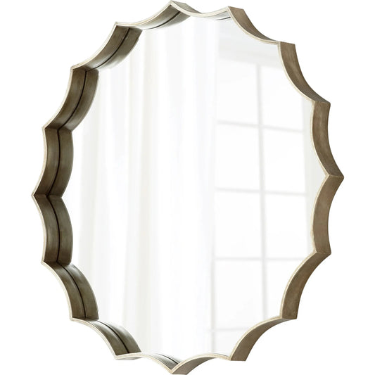 Luz Mirror by Cyan Design in silver. Made from iron, mirrored glass in a modern style.