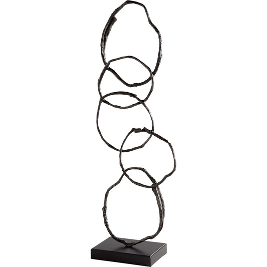 Inner Circles Sculpture by Cyan Design in bronze. Made from iron, granite in a modern style.