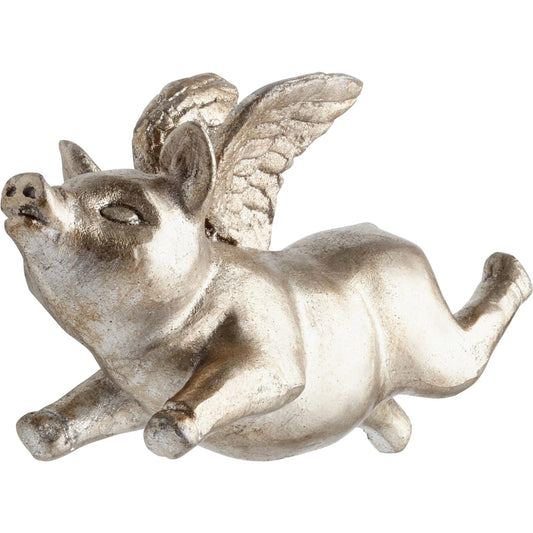 Porco Volante Wall Decor by Cyan Design in silver leaf. Made from iron in a cottage & farmhouse style.