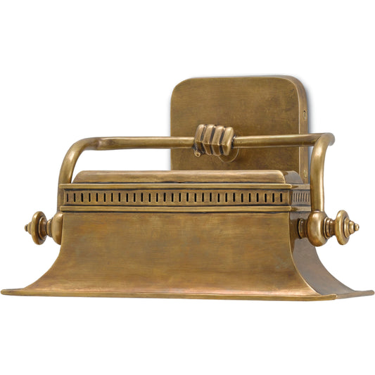 Malvasia Wall Sconce by Currey and Company in vintage brass. Made from brass in a traditional style.