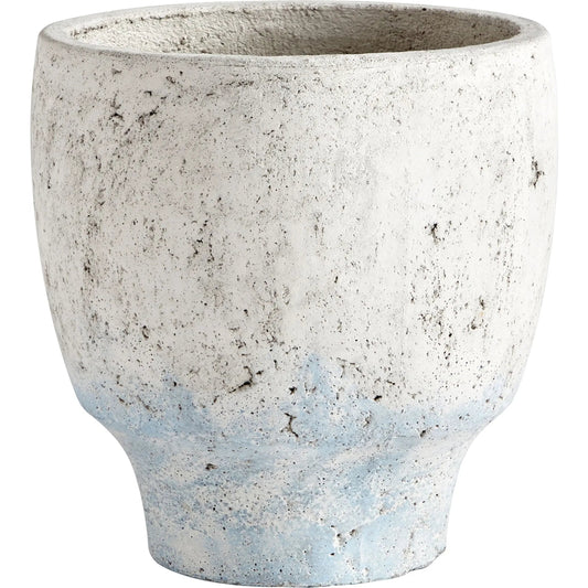 Venice Planter by Cyan Design in antique white blue accents. Made from cement in a cottage & farmhouse style.