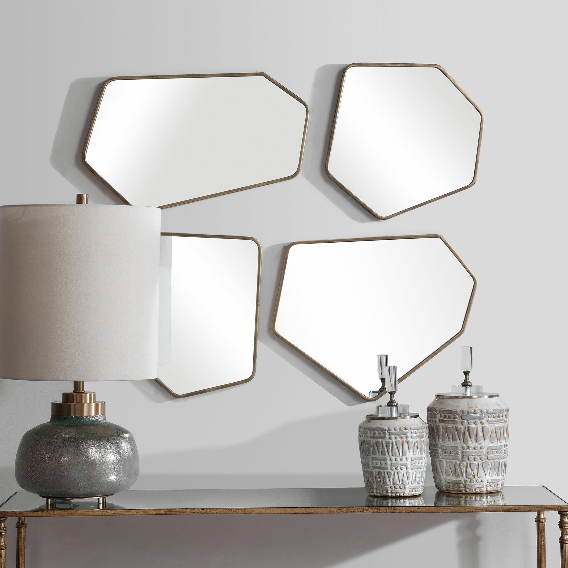Linneah Modern Mirrors by Uttermost. Made from metal, mdf, glass in a modern style.
