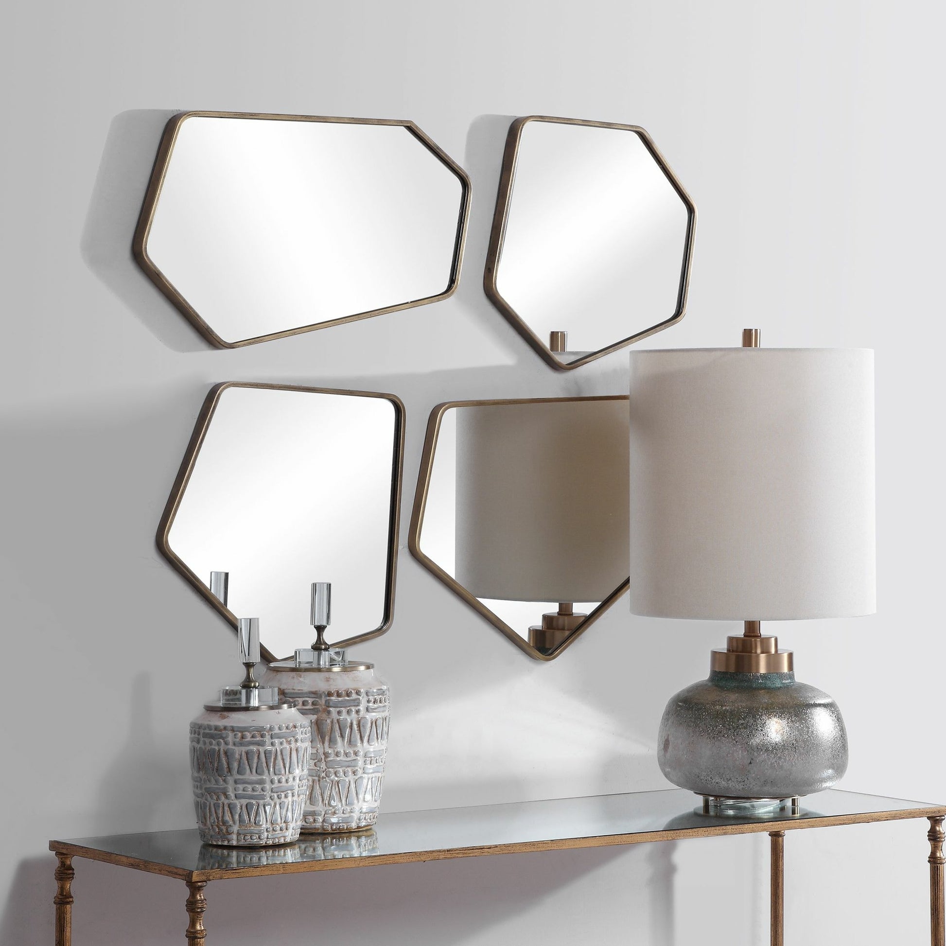 Linneah Modern Mirrors by Uttermost. Made from metal, mdf, glass in a modern style.