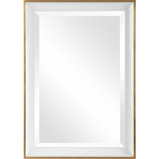Gema Mirror by Uttermost in white. Made from mirror, fir, mdf, paper in a transitional style.