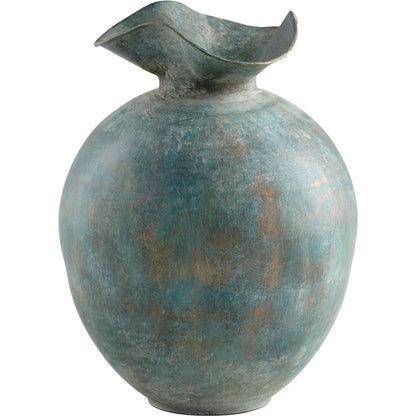 Pluto Vase by Cyan Design in gold patina. Made from iron in a rustic style.