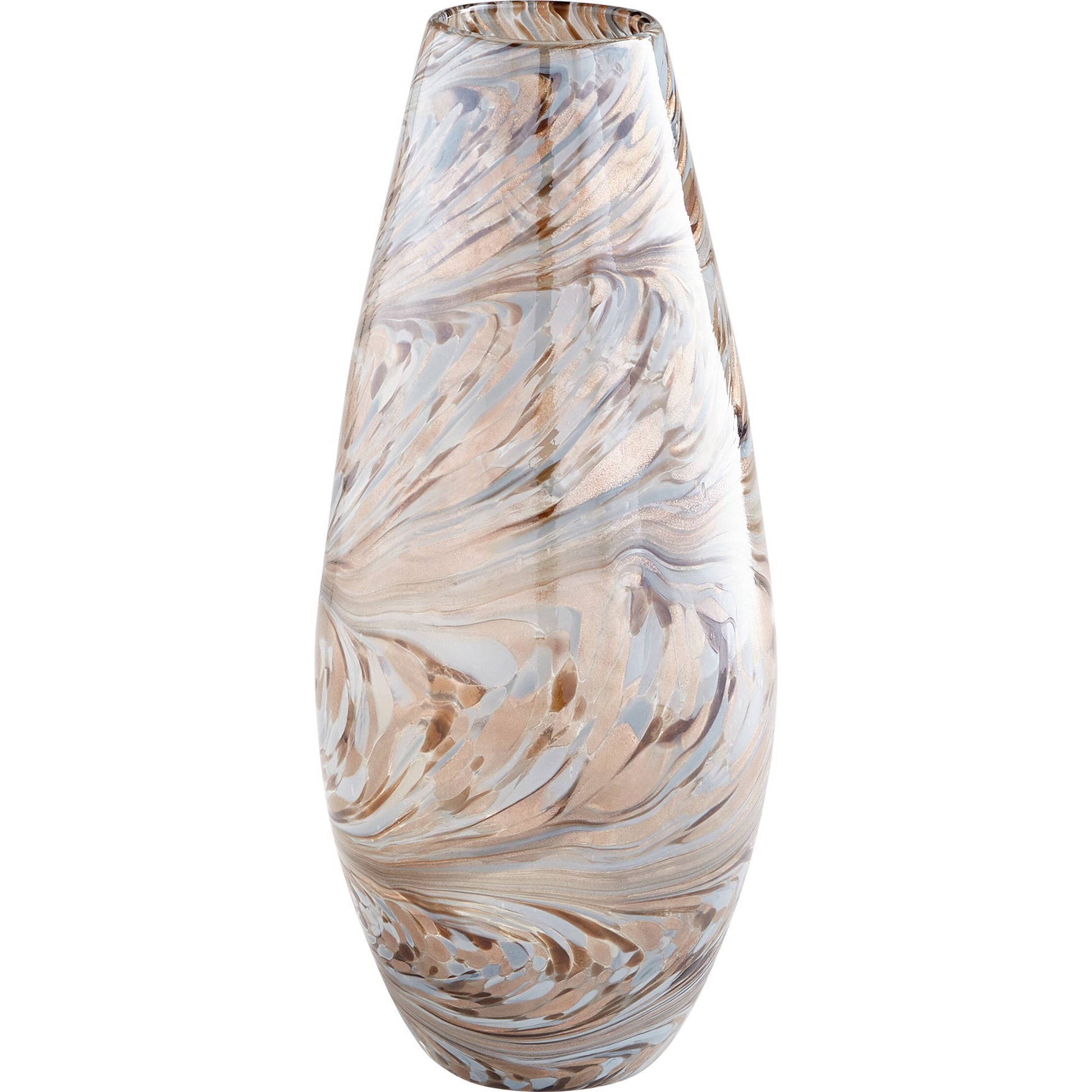 Caravelas Vase by Cyan Design in metallic sand swirl. Made from glass in a modern style.