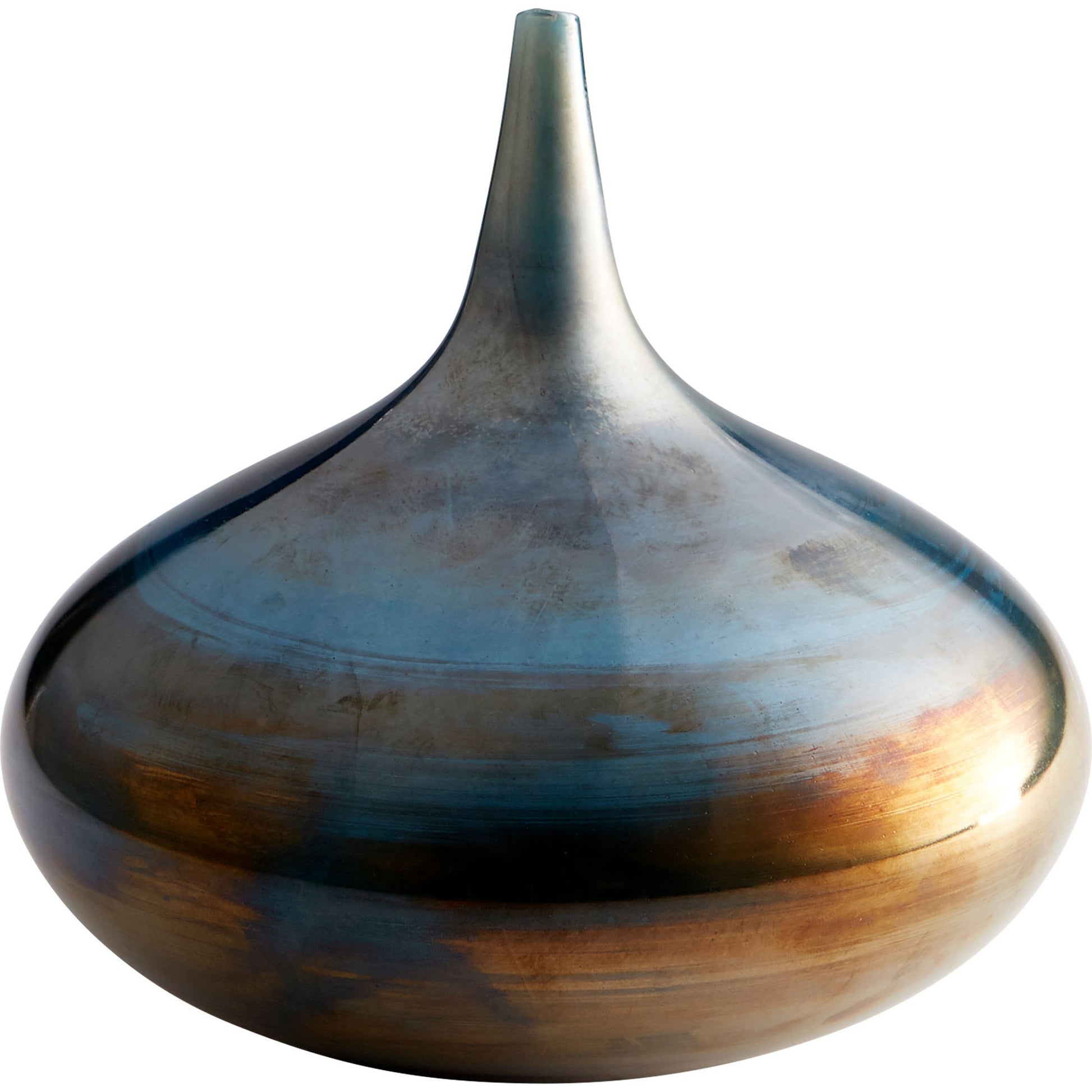Ariel Vase by Cyan Design in iridescent sunset. Made from glass in a modern style.