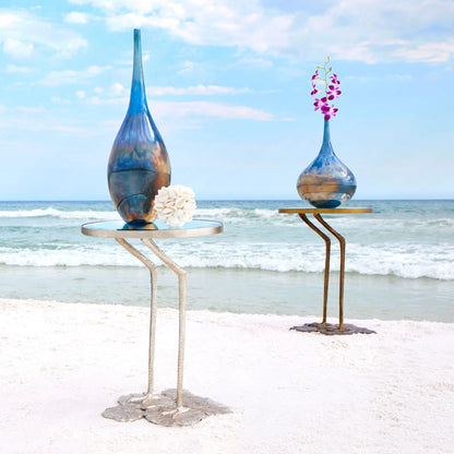 Ariel Vase by Cyan Design in iridescent sunset. Made from glass in a modern style.