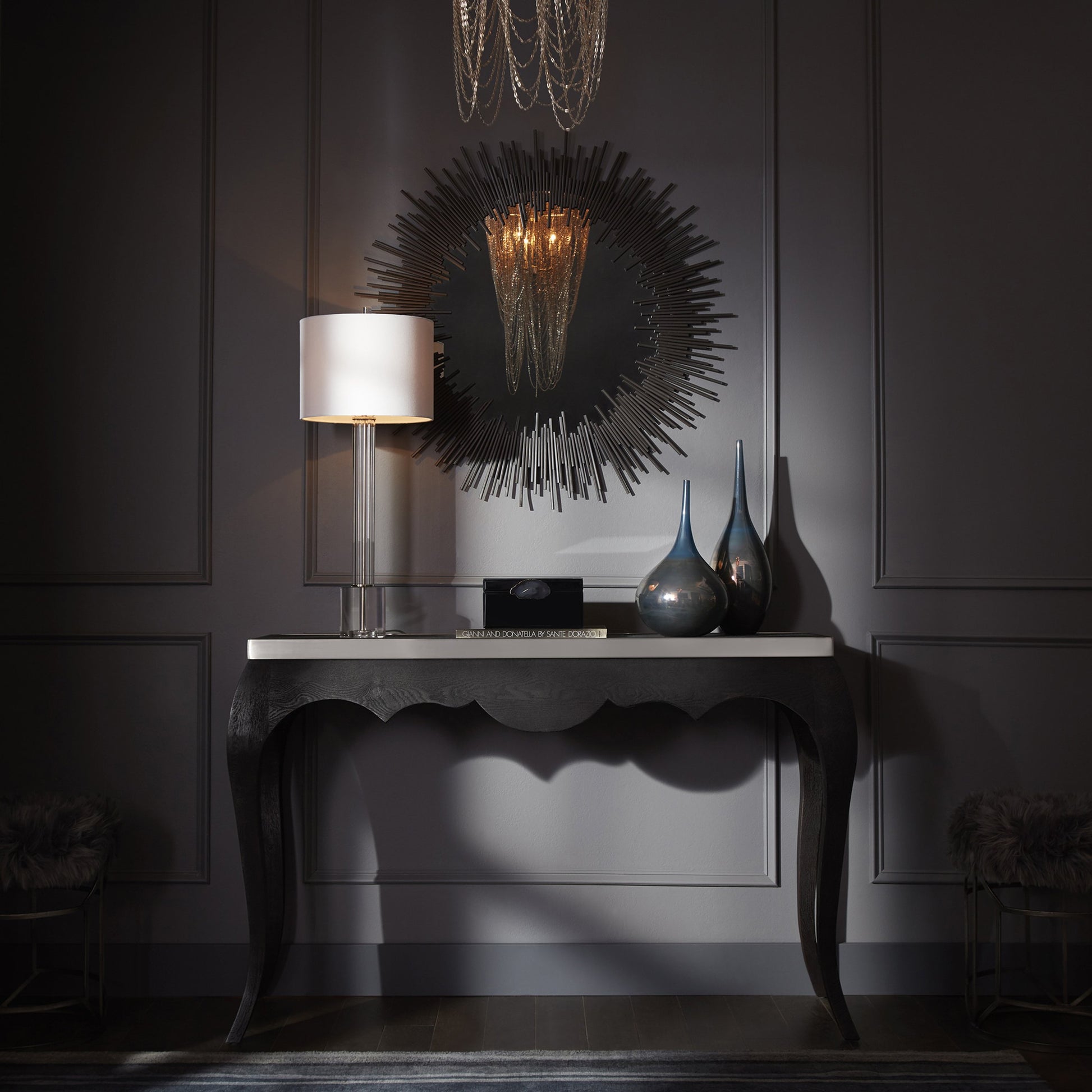 Ariel Vase by Cyan Design in iridescent sunset. Made from glass in a modern style.