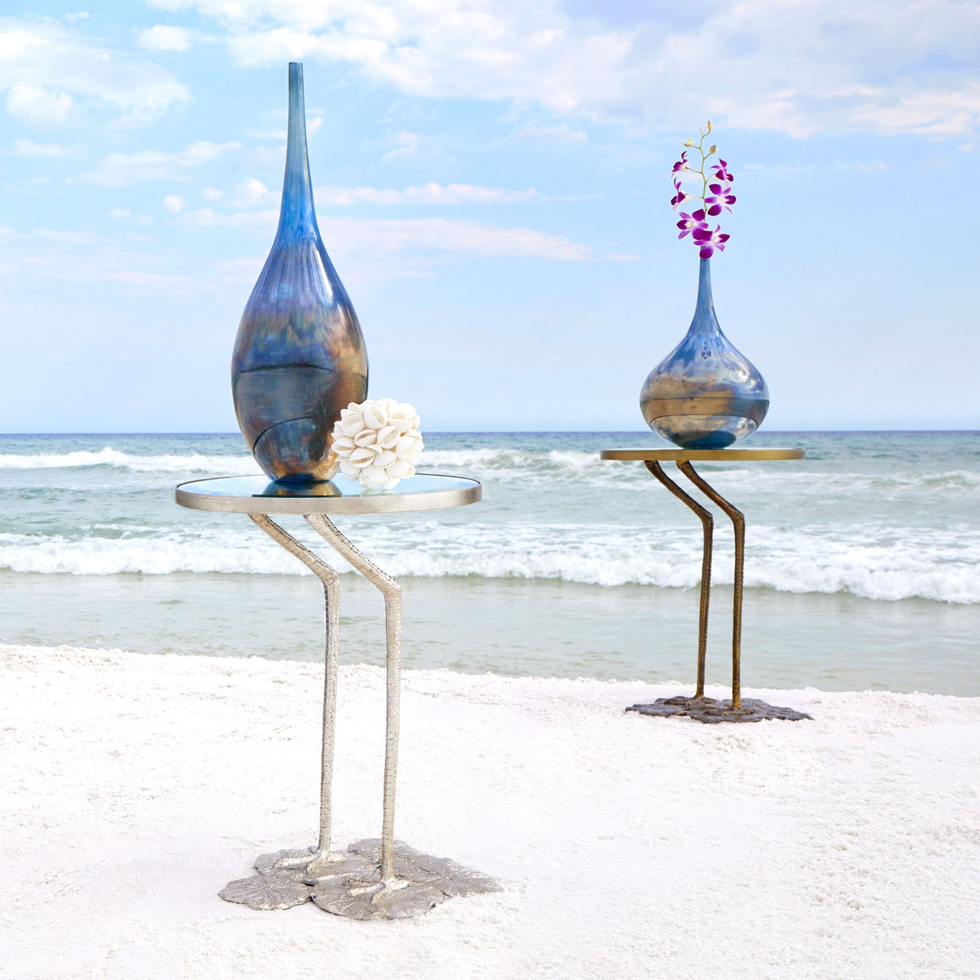 Ariel Vase by Cyan Design in iridescent sunset. Made from glass in a modern style.