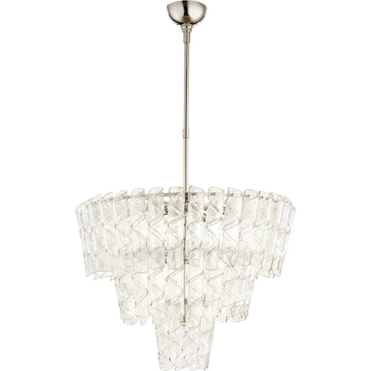 Cannoli Pendant by Cyan Design in polished nickel. Made from iron, clear glass in a modern style.