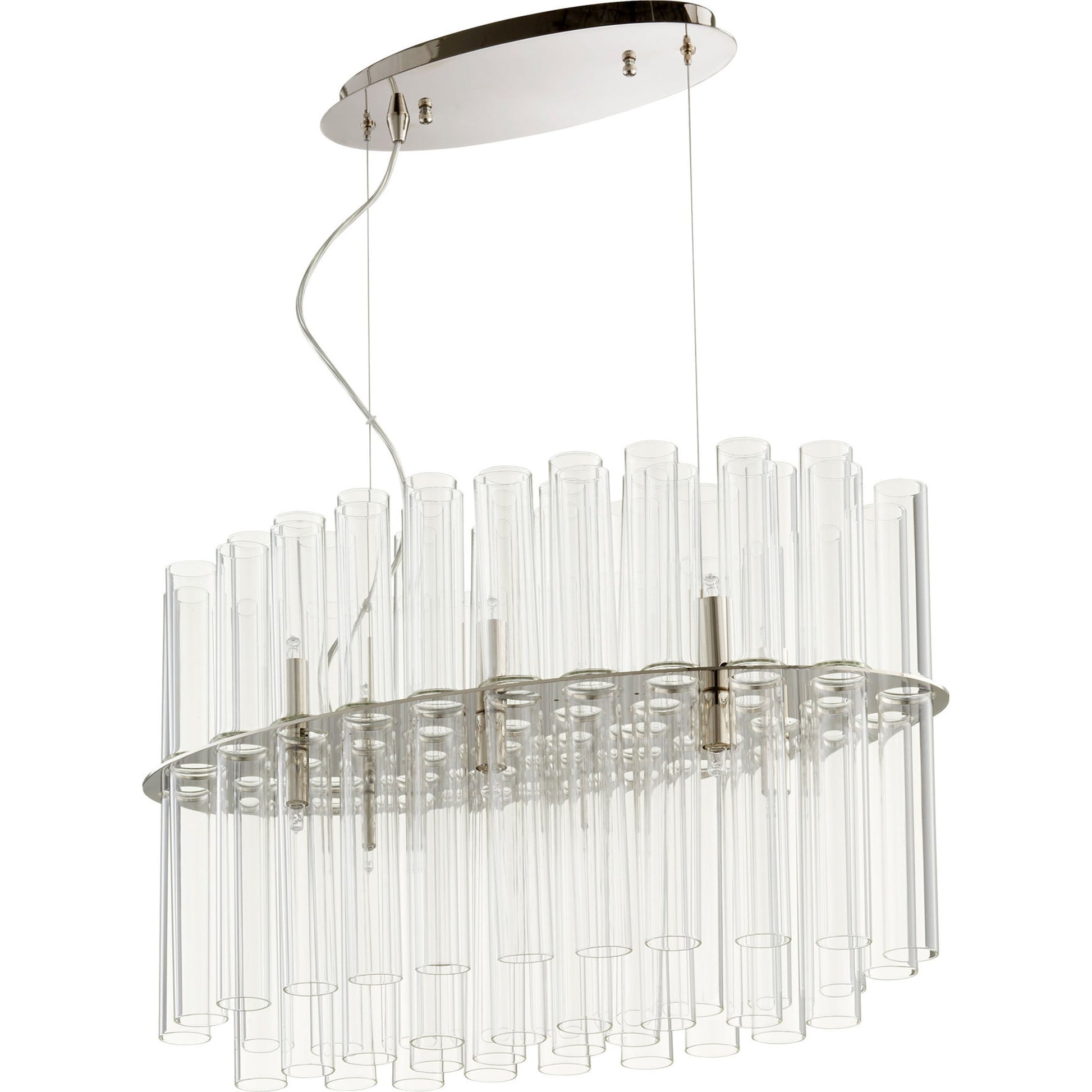 Beaker Pendant by Cyan Design in polished nickel. Made from iron, clear glass in a modern style.
