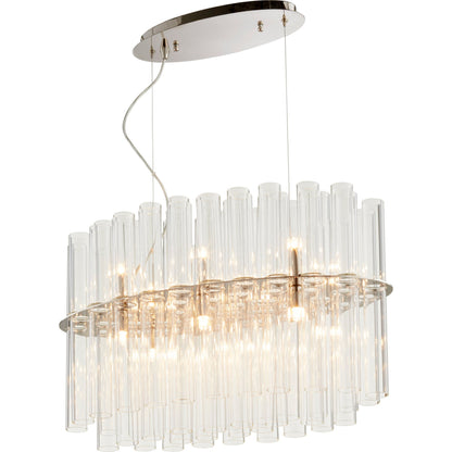 Beaker Pendant by Cyan Design in polished nickel. Made from iron, clear glass in a modern style.