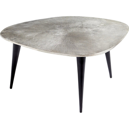 Triata Coffee Table by Cyan Design in raw nickel, bronze. Made from aluminum in a modern style.