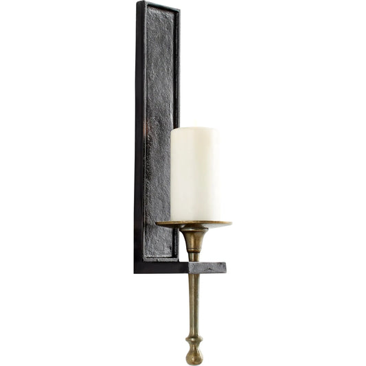 Santiago Candleholder by Cyan Design in antique brass. Made from aluminum in a traditional style.
