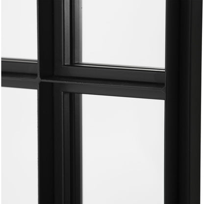 Atticus Mirror by Uttermost in satin black. Made from iron, mdf, glass in a traditional style.