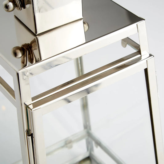 Paulus Candleholder by Cyan Design in nickel. Made from stainless steel, glass in a transitional style.