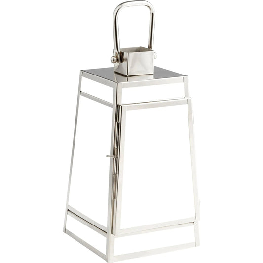 Paulus Candleholder by Cyan Design in nickel. Made from stainless steel, glass in a transitional style.
