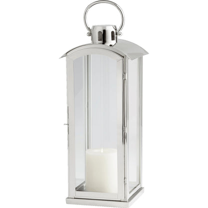 Wilder Candleholder by Cyan Design in nickel. Made from stainless steel, glass in a transitional style.