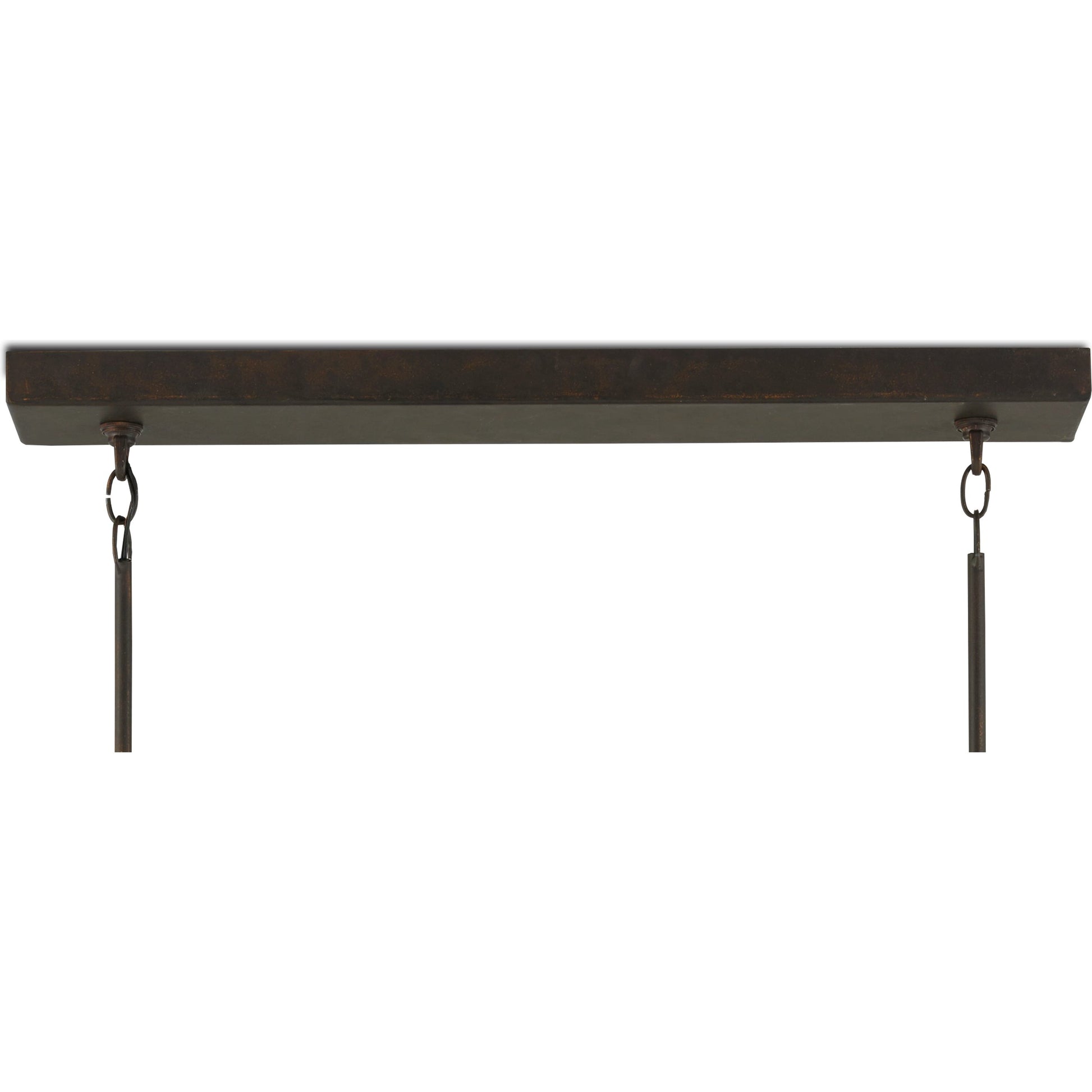 Middleton Rectangular Chandelier by Currey and Company. Made from wrought iron in a modern style.