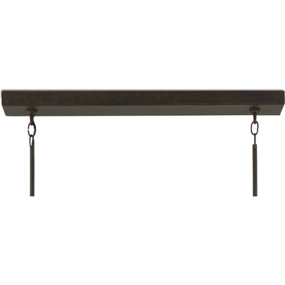 Middleton Rectangular Chandelier by Currey and Company. Made from wrought iron in a modern style.