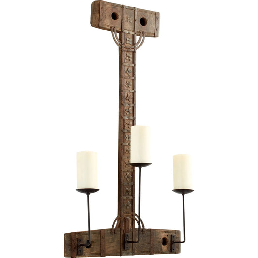 Tallulah Candleholder by Cyan Design in rustic. Made from iron, wood in a rustic style.